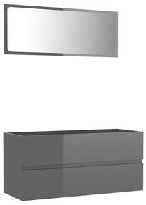 Vonios kambario baldų komplektas VLX 804907, pilka sp., 38.5 cm x 100 cm x 45 cm