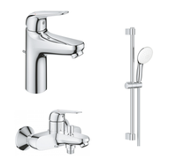 Комплект для душа со смесителем Grohe Euroeco, хромовый цв.