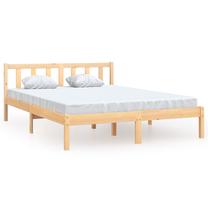 Lova pusantros vietos VLX Solid Pinewood, 140 x 200 cm, ruda sp., be čiužinio, su grotelėmis