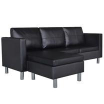 Kampinė sofa VLX 3-Seater 241979, juoda sp., 188 x 122 cm x 77 cm