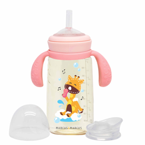 Buteliukas Marcus & Marcus PPSU Transition MNMNU30-GF, 300 ml, 6+ mėn., termoplastinis elastomeras (tpe), oranžinė sp./rožinė sp.