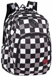 Mokyklinė kuprinė CoolPack Break Checkers, balta sp./juoda sp., 44 cm x 19 cm x 32 cm