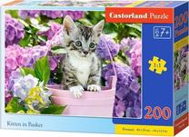 Dėlionė Castorland Kitten In Basket 477125, 29 cm x 40 cm, 200 vnt., įvairių spalvų