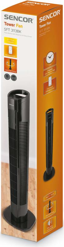 Torņa veida ventilators Sencor SFT 3113BK, 50 W