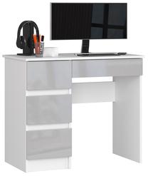 Rakstāmgalds ar atvilktnēm Akord A-7, 90 cm x 50 cm, 77 cm, balta krās./sudraba krās.