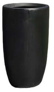 Gėlių vazonas DM Grill Black Stone, cementas, 24 cm x 24 cm, Ø 24 cm, juoda sp.