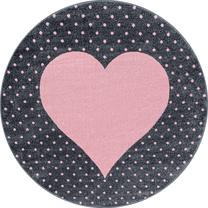 Ковер комнатные Ayyildiz Bambi Heart, серый цв./розовый цв., 160 см x 160 см