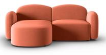 Kampinė sofa Micadoni Home Blair Velvet, koralinė sp., kairinė, 194 x 155 cm x 80 cm