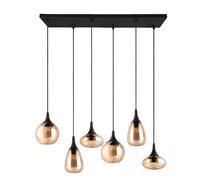 Valgusti lagi Trio Lumina, E14, 6 x 40 W, merevaigu-kollane v. / must v.