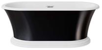 Vonia, laisvai pastatoma Besco Ziva Black&White, 160 cm x 75 cm x 61 cm, ovalas, balta sp./juoda sp.
