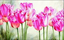 Набор для вышивки крестом Diamond Dotz Pink Tulips, зеленый цв./розовый цв.