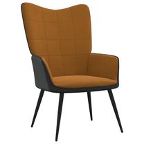 Tugitool VLX Velvet and PVC, pruun v., 70 cm x 61 cm x 96.5 cm