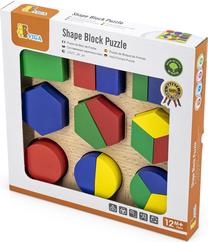Развивающая игра VIGA Shape Block Puzzle, 3 см, многоцветный