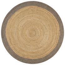 Paklājs VLX Handmade Jute 133676, pelēka krās./gaiši brūna krās., 150 cm x 150 cm