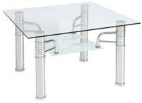 Žurnalinis staliukas Modern Reni D, skaidri sp./chromo sp., 60 cm x 60 cm x 55 cm