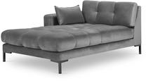 Sofa Micadoni Home Mamaia Velvet Chaise Longue, šviesiai pilka sp., kairinė, 185 x 102 cm x 75 cm