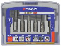 Grąžtų komplektas Tivoly HSS Machine Tap Set, plienui, šešiakampis
