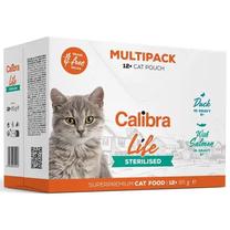 Mitrā kaķu barība Calibra Life Sterilised, pīles gaļa/lasis, 0.085 kg, 12 gab.