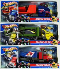 Rotaļu kravas automašīna Mattel Hot Wheels Crashin Big Rig Y1868, zila krās./sarkana krās./dzeltena krās.