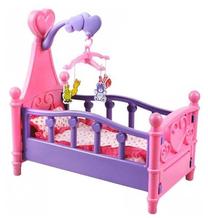Lėlių namo baldas Doll Cot, rožinė sp./violetinė sp.