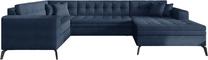 Kampinė sofa Montez Poco 40, tamsiai mėlyna sp., dešininė, 180 x 340 cm x 93 cm