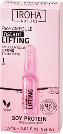 Ampulas sejas kopšanai Iroha Nature Instant Lifting Soy Protein + Hyaluronic Acid, 1.5 ml