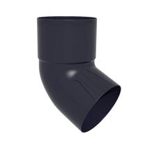 Lietus ūdens notekcaurules elkonis Scala, 67 °, Ø 8 cm, polivinilhlorīds (pvc), melna krās.