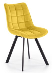 Valgomojo kėdė K332, juoda/geltona, 46 cm x 61 cm x 84 cm