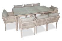 Lauko baldų komplektas Floriane Garden Vera 200, šviesiai ruda sp., 1-8 vietų