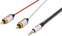 Vads Ednet Jack 3.5, RCA male, 2.5 m, melna krās.