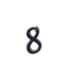 Uksenumber "8" Haushalt NP15080C, 14.2 cm x 8.3 cm, plastik, must v./matt hõbedane v.