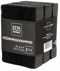Tīrīšanas sūklis Esta Nordic Black Edition, melna krās., 3 gab.