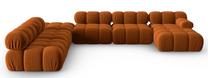 Kampinė sofa Micadoni Home Bellis MIC_SET6L_2_F1_BELLIS5, oranžinė sp., kairinė, 379 x 282 cm x 63 cm