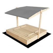 Smėlio dėžė su smėliu 4IQ Hatis, 140 x 140 cm, su dangčiu, ruda sp./pilka sp., 335 kg