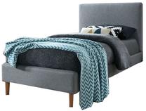 Lova viengulė Acoma, 90 x 200 cm, pilka, be čiužinio, su grotelėmis