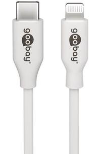 Vads Goobay USB C To Lightning USB-C, Lightning 8 pin male, 1 m, balta krās.
