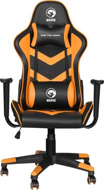 Игровой стул Marvo CH-106, 50 x 53 x 129 - 139 см, черный цв./oранжевый цв.