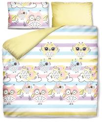 Gultas veļas komplekts Dormeo Emotion Owl, dzeltena krās., 50 x 70 cm, 200 x 200 cm