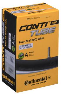 Dviračių padangų kamera Continental Tour A40, guma, juoda sp., 28"
