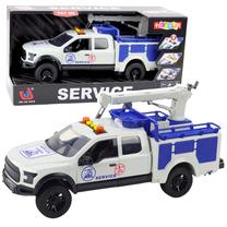 Žaislinis autokranas Lean Toys Service, mėlyna sp./balta sp.