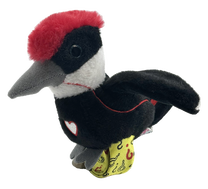 Rotaļu dzīvnieks putns HAPPY YAPPERS Woodpecker 9385, melna krās.