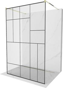 Dušas siena Mexen Kioto Walk-In, 110 cm x 200 cm, zelta krās./melna krās./rūdītais