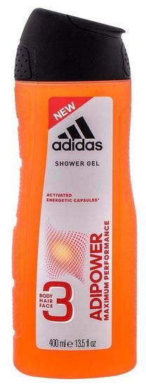 Kūno prausimosi želė vyrams Adidas Adipower, 400 ml