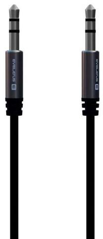 Evelatus EAX01 Izturīgs Pīta vada 1m Aux Jack kabelis 3.5mm spraudnis uz 3.5mm spraudnis 2-line Melns