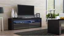 ТВ стол Pro Meble Milano 157, черный цв./серый цв., 157.5 см x 35 см x 50 см