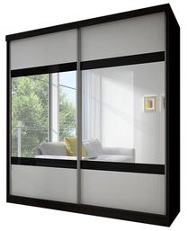 Spinta Idzczak Meble Multi 2 203, juoda sp., 203 cm x 61 cm x 218 cm, su veidrodžiu