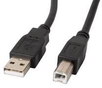Vads Lanberg USB / USB USB 2.0 A male, USB 2.0 B male, 5 m, melna krās.