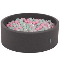 Бассейн с шариками KiddyMoon, ⌀ 90 см, 300 шт, мятный (mint) цв. розовый цв.