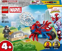 Konstruktorius LEGO® Marvel Spidey And His Amazing Friends Voriukas ant motociklo prieš Raganosį 11206, 61 vnt.