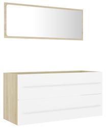 Vannas istabas mēbeļu komplekts VLX 804859, ozola krās./balts krās., 38.5 cm x 100 cm x 48 cm